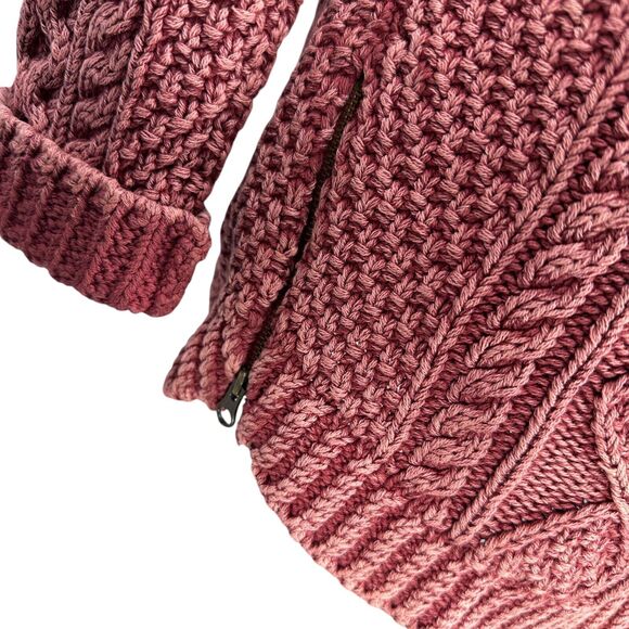 LL Bean Signature Fisherman Tunic Side Zip Sweater Women’s Small Burnt Rose Pink - Picture 5 of 11